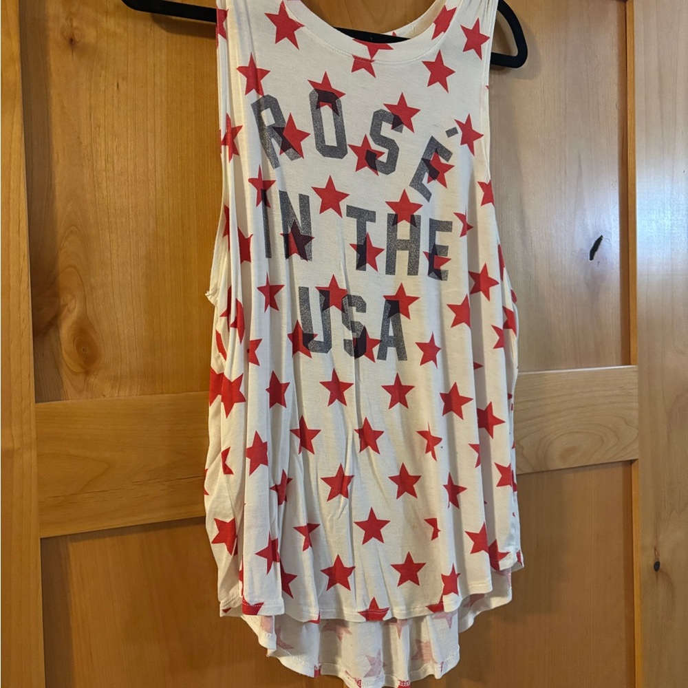 Zoe Karssen White Tank Top with Red Stars